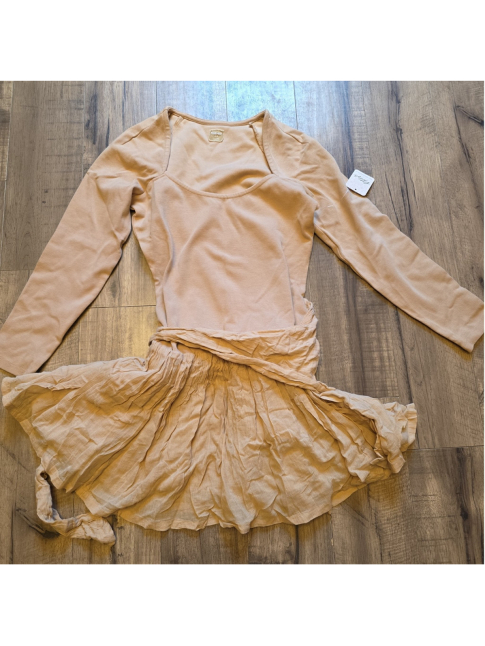 Free People Free-Est Lexi Drop-Waist Mini Dress Long Sleeve Beach Sz M & L - Picture 2 of 7
